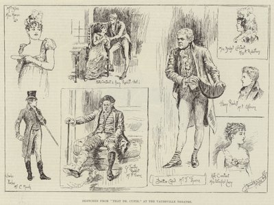 Sketches from That Dr Cupid, at the Vaudeville Theatre by Bernard Partridge